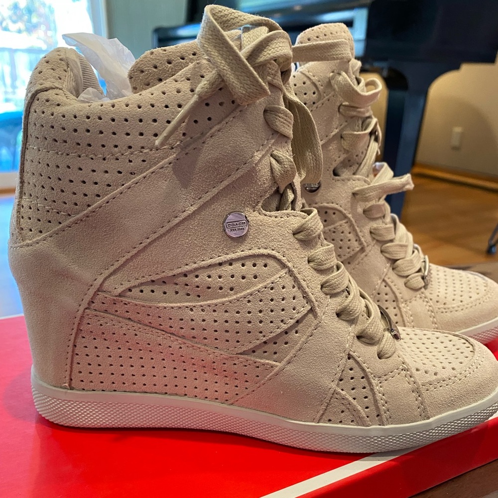 New in box Coach Heeled Sneakers size 6